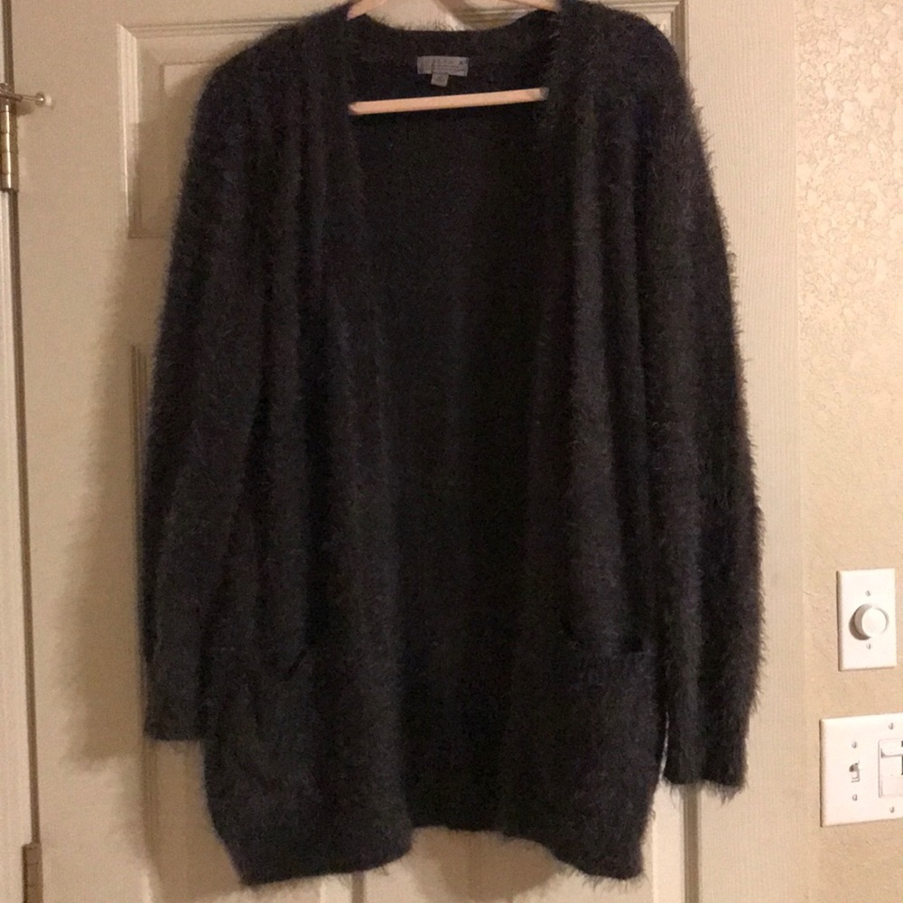 Medium Fuzzy Cardigan (navy bluish grey)